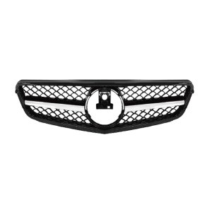 Mercedes-Benz C63 AMG Grille - Omac - Black frame/Silver bar - '11-'14